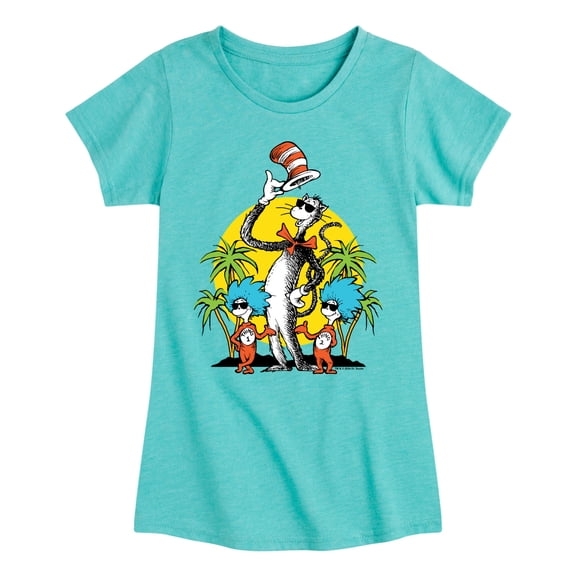 Dr. Seuss - Cat Things Summer - Girls Toddler And Youth Fitted Short Sleeve Tee