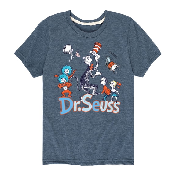 Dr. Seuss - Cat and the Hat and Thing 1 and Thing 2- Toddler And Youth Short Sleeve Graphic T-Shirt