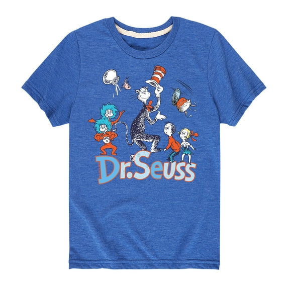 Dr. Seuss - Cat and the Hat and Thing 1 and Thing 2- Toddler And Youth Short Sleeve Graphic T-Shirt