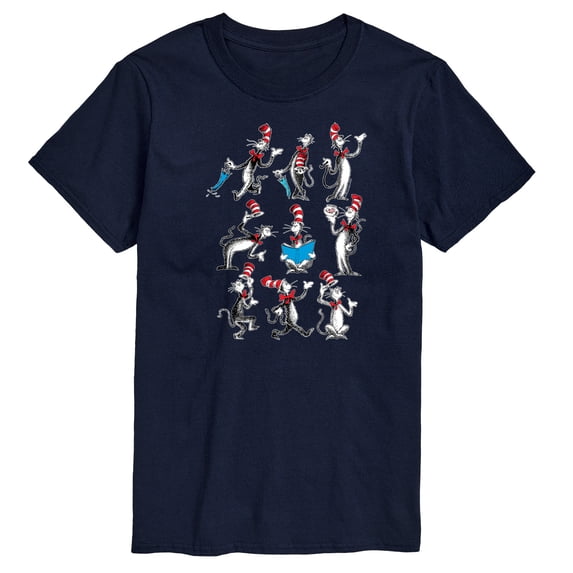 Dr. Seuss - Cat in Hat Grid - Men's Short Sleeve Graphic T-Shirt