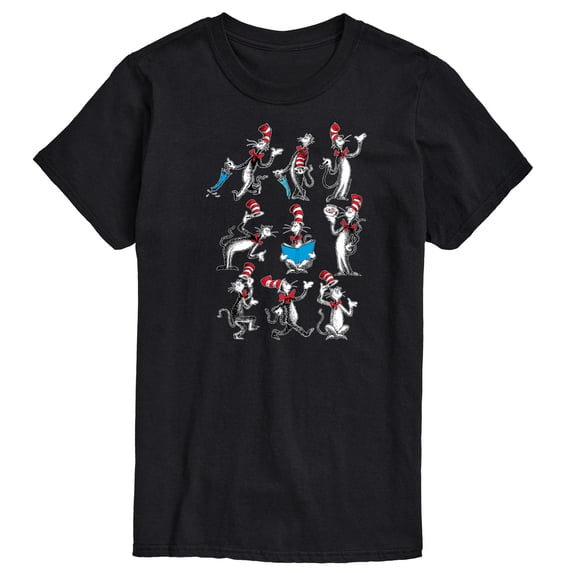 Dr. Seuss - Cat in Hat Grid - Men's Short Sleeve Graphic T-Shirt