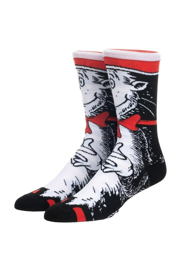 Dr Seuss Cat in the Hat 360 Character Crew Socks  for adult