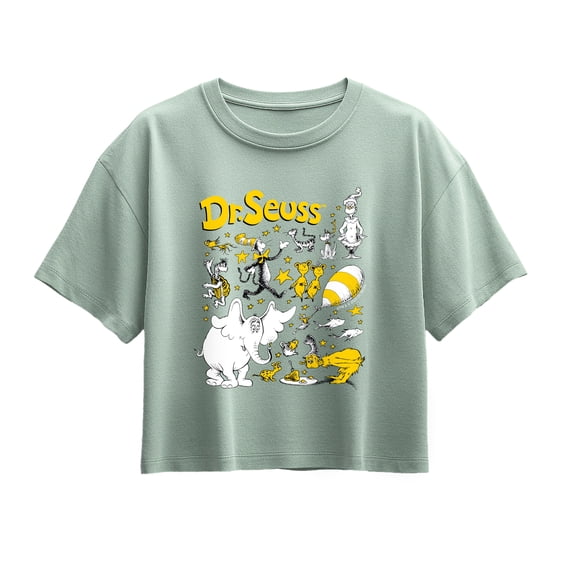 Dr. Seuss - Chara Grid - Youth Girls Boxy T-Shirt