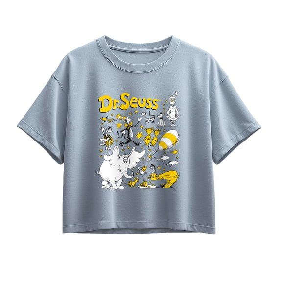 Dr. Seuss - Chara Grid - Youth Girls Boxy T-Shirt