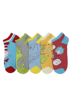 Dr. Seuss Character Art Women's 5-Pair Ankle Socks-OSFA