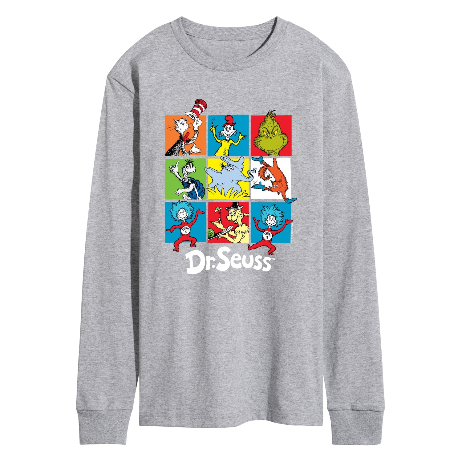 Dr. Seuss - Character Grid - Men's Long Sleeve Graphic T-Shirt ...