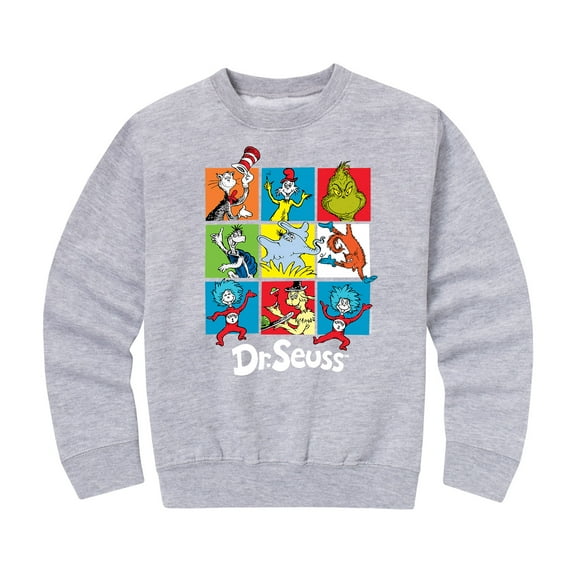 Dr. Seuss - Character Grid - Toddler And Youth Crewneck Fleece Sweatshirt