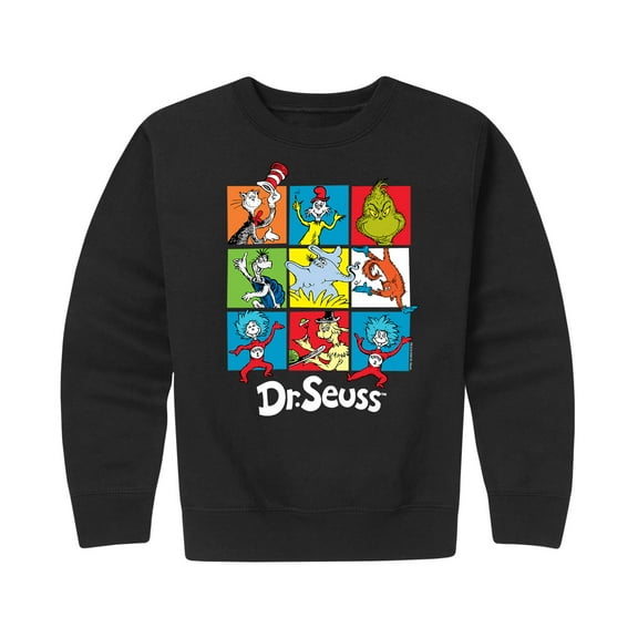 Dr. Seuss - Character Grid - Toddler And Youth Crewneck Fleece Sweatshirt