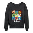 thumbnail image 1 of Dr. Seuss - Character Grid Lightweight French Terry Wide Neck Long Sleeve Graphic Shirt, 1 of 5