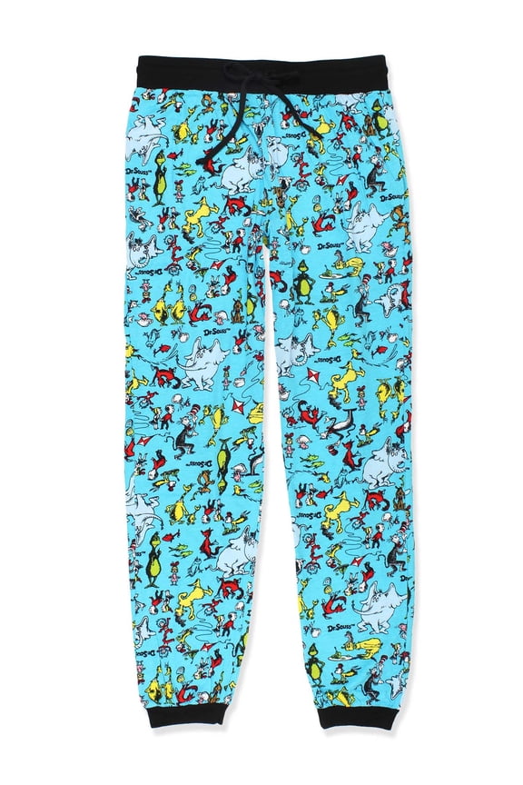 Characters Grinch Cat in the Hat Mens Holiday Jogger Pajama Pant MF22PT51