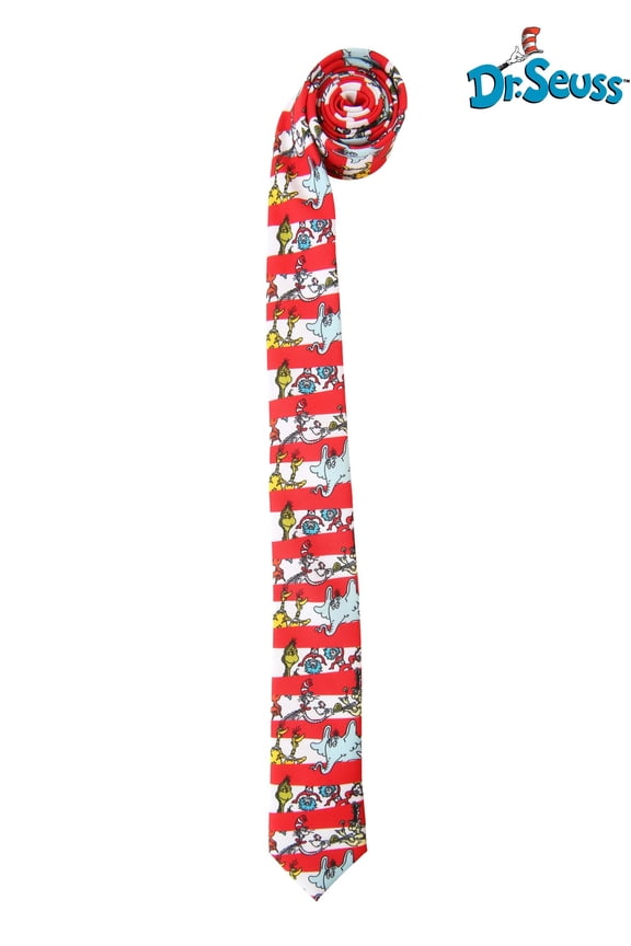 Dr. Seuss Characters & Stripes Necktie for Adults