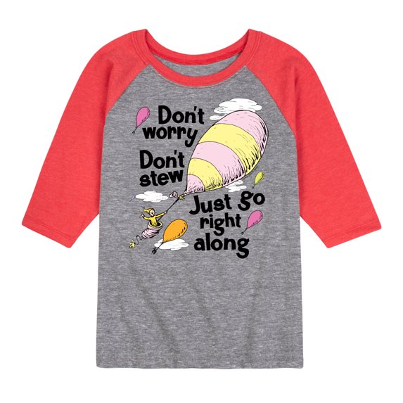 Dr. Seuss - Don't Worry Go Along - Toddler And Youth Raglan Graphic T-Shirt