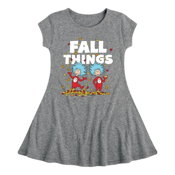 Dr. Seuss - Fall Things - Toddler And Youth Girls Fit And Flare Dress