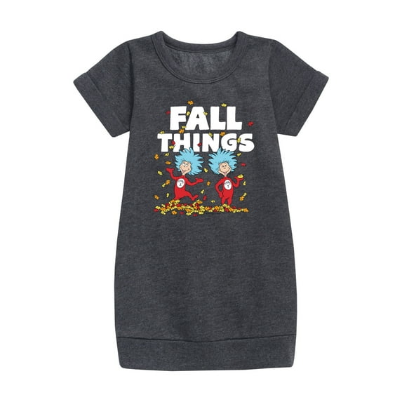 Dr. Seuss - Fall Things - Toddler And Youth Girls Fleece Dress