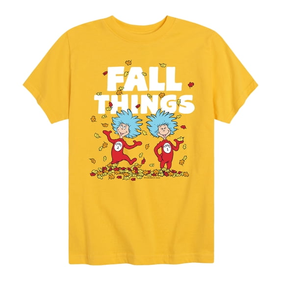 Dr. Seuss - Fall Things Thing 1 and Thing 2 Boys' Short Sleeve Graphic T-Shirt