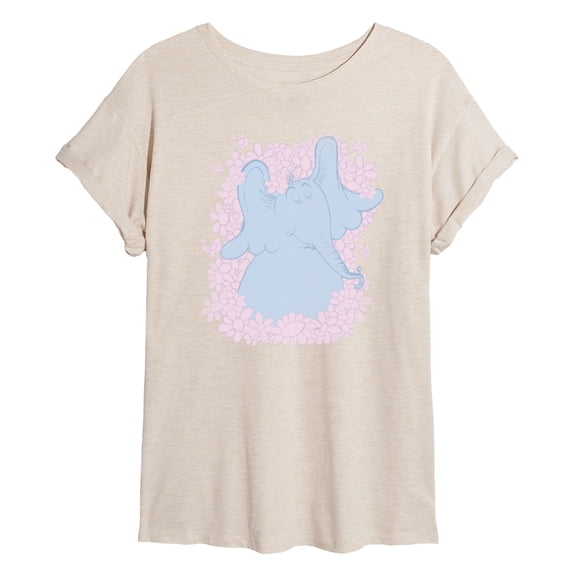 Dr. Seuss - Floral Horton - Women's Oversized Graphic T-Shirt