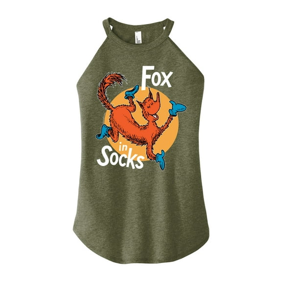 Dr. Seuss - Fox In Socks Jumping - Juniors High Neck Tank Top