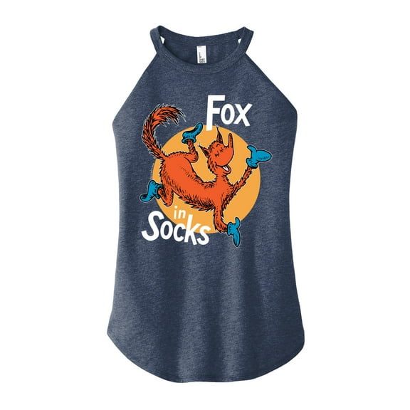 Dr. Seuss - Fox In Socks Jumping - Juniors High Neck Tank Top