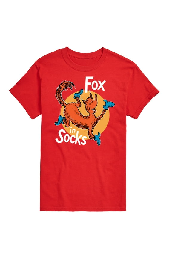 - Fox In Socks Jumping - Men's Short Sleeve Graphic T-Shirt