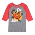 thumbnail image 1 of Dr. Seuss - Fox In Socks Jumping  - Toddler & Youth Girls Raglan Graphic T-Shirt, 1 of 7