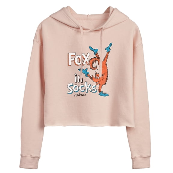 Dr. Seuss - Fox In Sox Cover - Juniors Cropped Pullover Hoodie