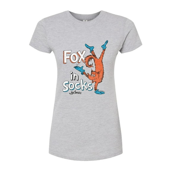 Dr. Seuss - Fox In Sox Cover - Juniors Fitted Graphic T-Shirt