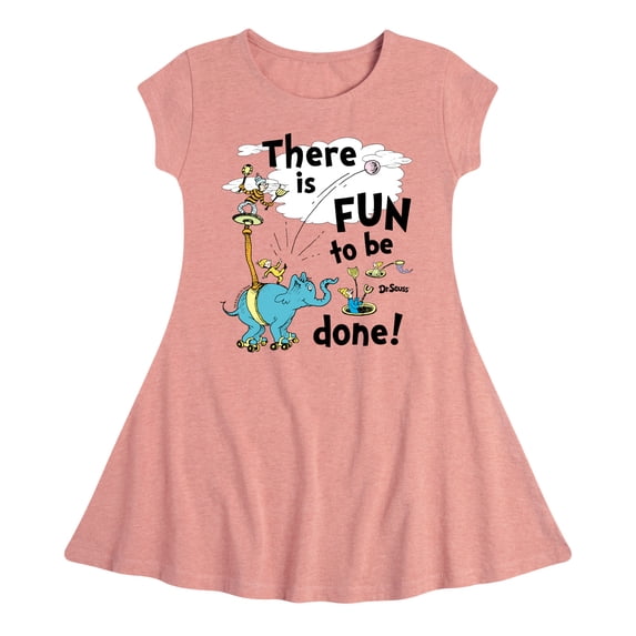 Dr. Seuss - Fun To Be Done - Girls Fit And Flare Cap Sleeve Dress