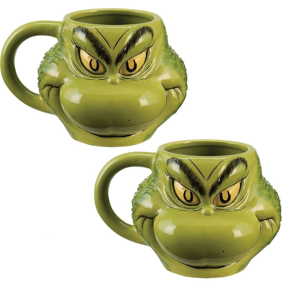 Dr. Seuss Grinch Sculpted Ceramic Mug