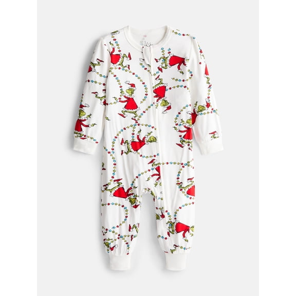 Dr. Seuss Grinch, Baby Holiday Ankle-Length Sleeper Pajama, Sizes NB–24M