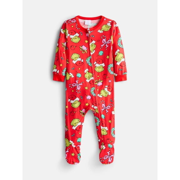 Dr. Seuss Grinch, Baby Holiday Footed Sleeper Pajama, Sizes NB–9M