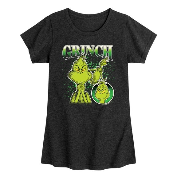 Dr. Seuss - Grinch Bootleg - Youth Girls Short Sleeve T-shirt