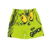 Dr. Seuss Grinch Face Max Face Men's Button Fly Boxer Lounge Shorts MF22BX53