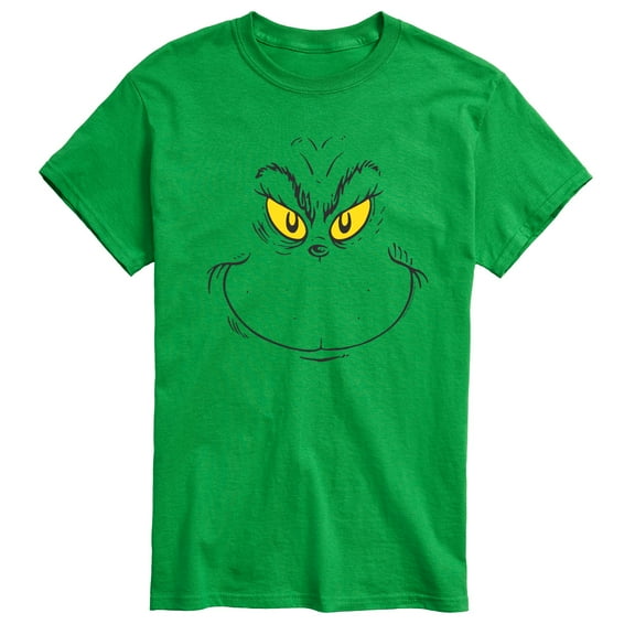 Dr. Seuss - Grinch Face Costume - Men's Short Sleeve Graphic T-Shirt