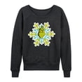 thumbnail image 1 of The Grinch - Face Snowflake - Women's French Terry Long Sleeve Pullover, 1 of 5