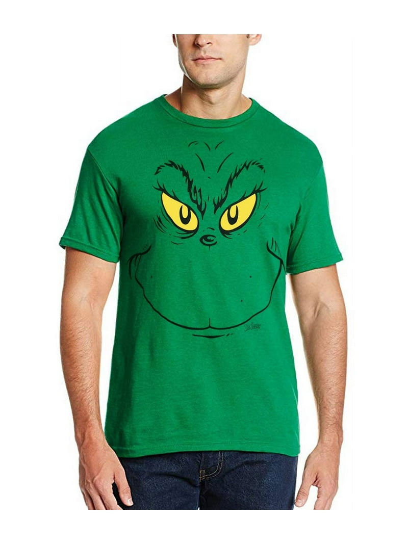Dr. Seuss Officially Licensed Grinch Face Christmas T-Shirt, 100