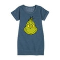 thumbnail image 1 of Dr. Seuss - Grinch Face - Toddler And Youth Girls Fleece Dress, 1 of 5