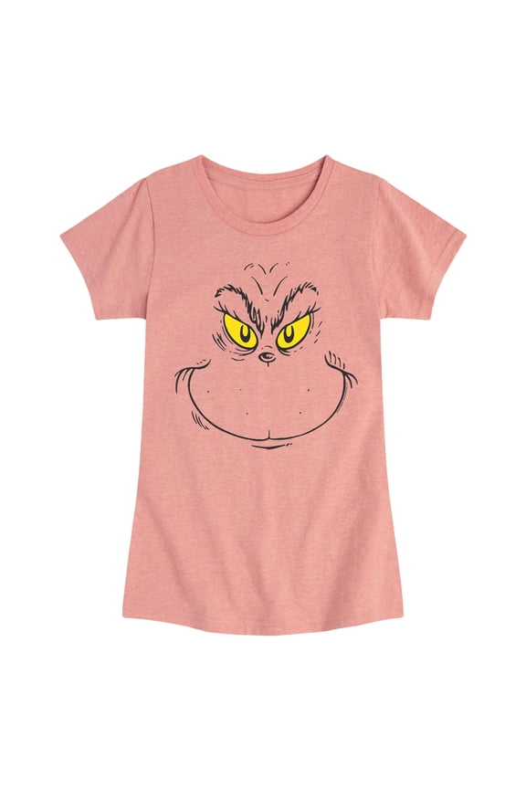 Dr. Seuss - Grinch Face - Toddler And Youth Girls Short Sleeve Graphic T-Shirt