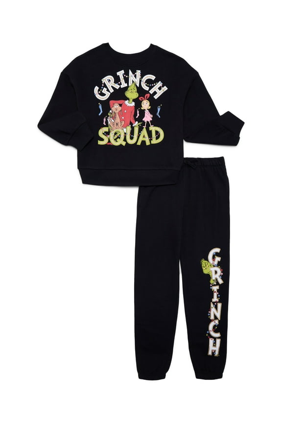 The Grinch Kids Graphic Fleece Sweatshirt and Jogger Set, 2 Piece, Sizes 4-18