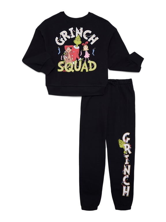 The Grinch Kids Graphic Fleece Sweatshirt and Jogger Set, 2 Piece, Sizes 4-18