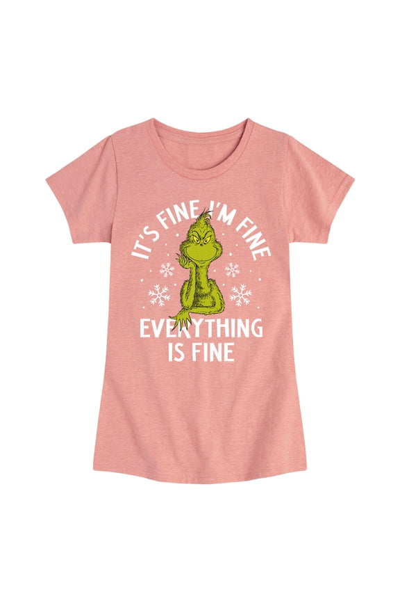 Dr. Seuss - Grinch It's Fine - Toddler And Youth Girls Short Sleeve Graphic T-Shirt