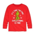 thumbnail image 1 of Dr. Seuss - Grinch It's Fine - Toddler And Youth Long Sleeve Graphic T-Shirt, 1 of 4