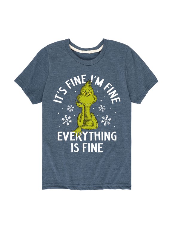 The Grinch - Grinch It's Fine Boys' Short Sleeve Graphic T-Shirt