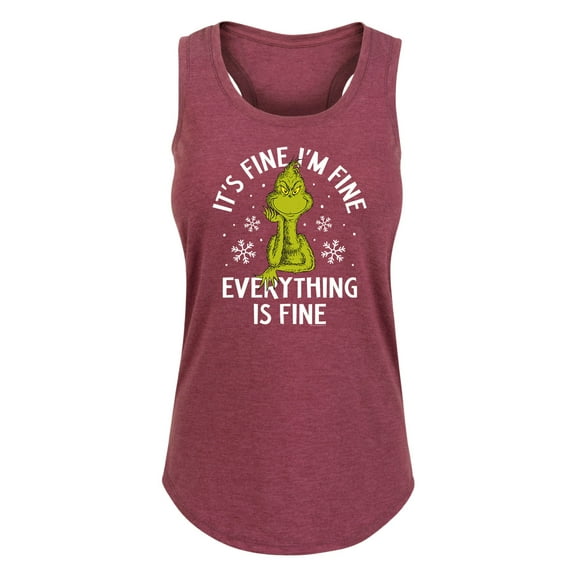 Dr. Seuss - Grinch Everything is Fine - Women's Racerback Tank Top