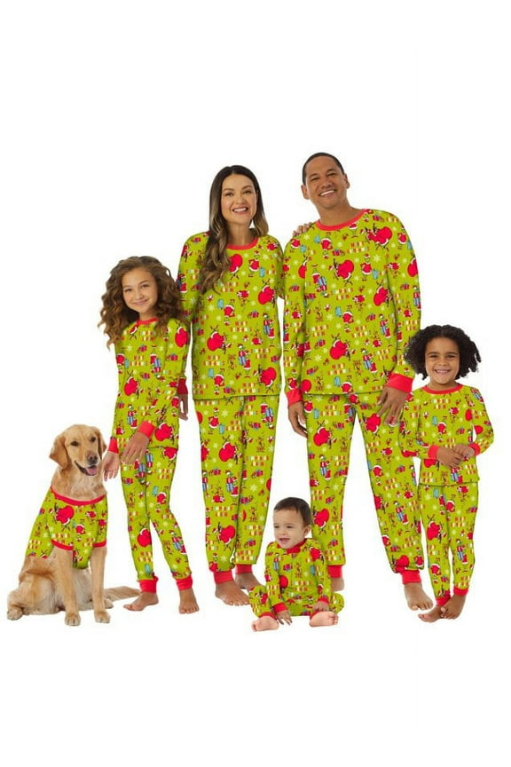 Grinch Matching Family Sleepwear Pet Pajama Set Top