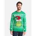 thumbnail image 1 of Dr. Seuss Grinch Naughty Men's and Big Men's Holiday Ugly Christmas Sweater, Sizes XS-3XL, 1 of 5