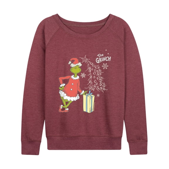 Dr. Seuss - Grinch Present - Women's French Terry Long Sleeve Pullover