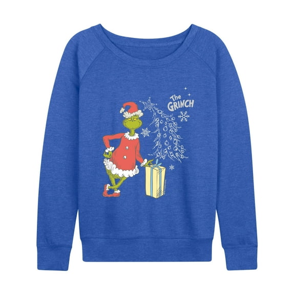 Dr. Seuss - Grinch Present - Women's French Terry Long Sleeve Pullover