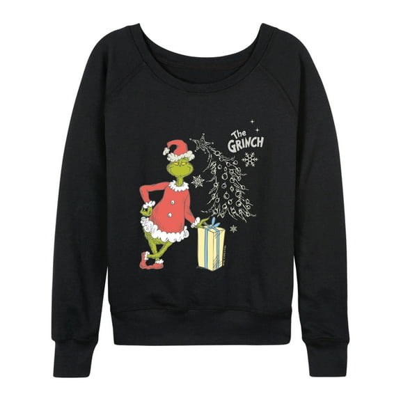 Dr. Seuss - Grinch Present - Women's French Terry Long Sleeve Pullover