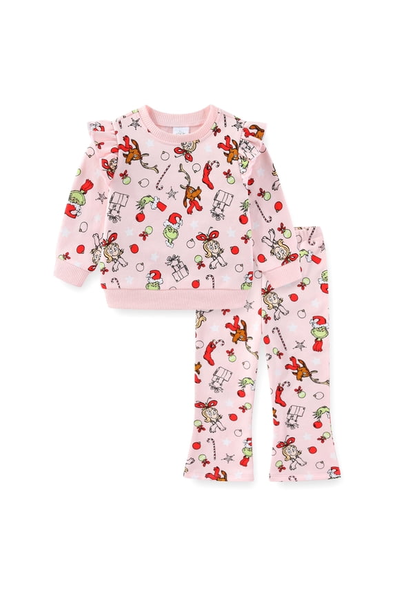 Grinch Sweatshirt and Flared Legging Pants Set (Baby Girls), 2 Piece Set, Sizes 12M-24M
