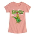 thumbnail image 1 of Dr. Seuss - Grinch With Christmas Tree - Toddler And Youth Girls Short Sleeve Graphic T-Shirt, 1 of 5